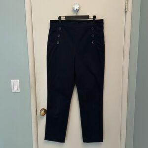 Tommy Hilfiger navy nautical pants with side zip.